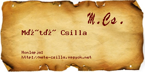 Máté Csilla névjegykártya