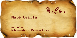 Máté Csilla névjegykártya